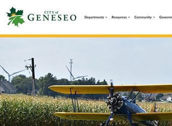 A detail shot of the city of Geneseo website.