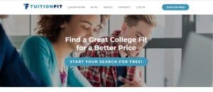screenshot of TuitionFit.org
