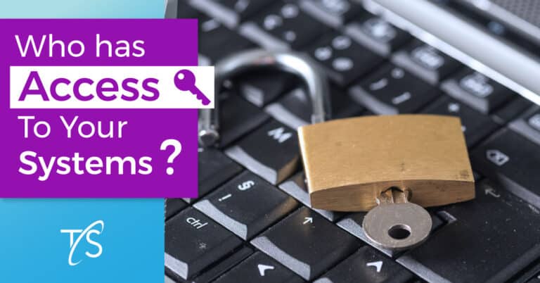 Unlocked computer with padlock on keyboard, cybersecurity, data protection, system access control, network security, Twin State Technical Services fee.