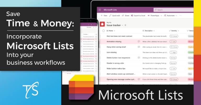 Microsoft List integration with Twin State Technical Services for efficient business workflows and time management.