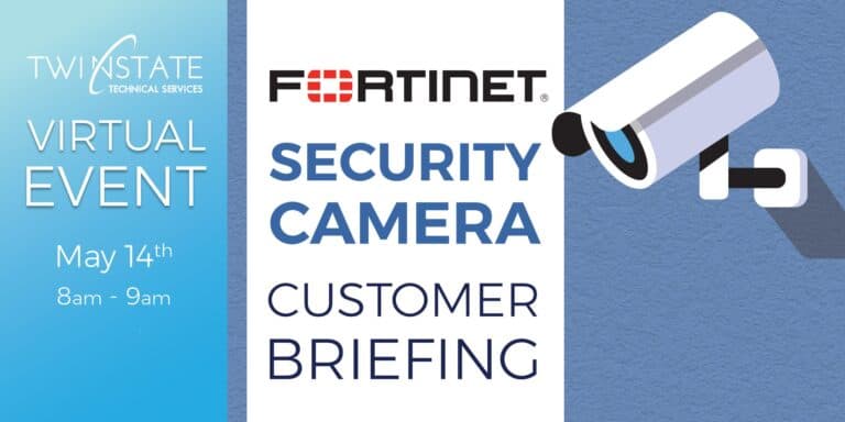 Security camera demonstration for customer briefing at virtual event hosted by Twin State Technical Services.