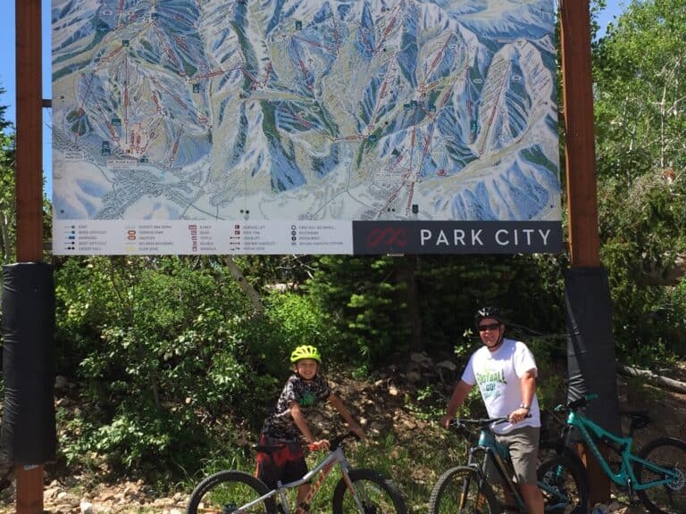 Vivid map of Park City ski resort highlighting trails and difficulty levels for winter sports enthusiasts.