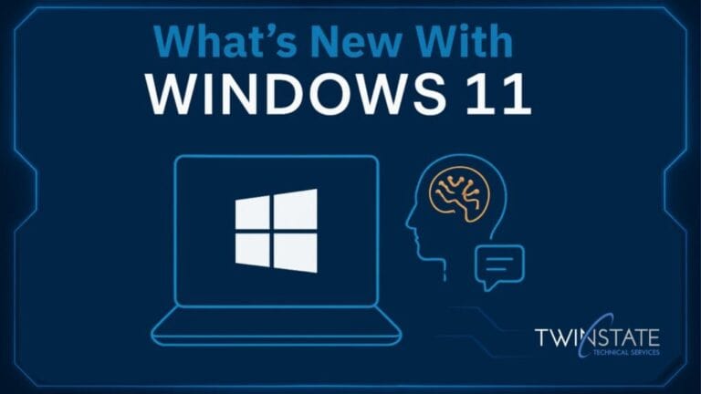 Efficient Windows 11 support and IT solutions by Twin State Technical Services, your trusted partner for custom technology services and cybersecurity.