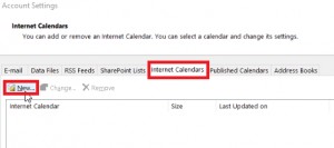 Outlook Internet Calendars