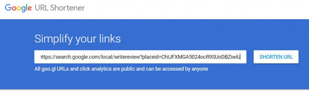 Shorten URL step one
