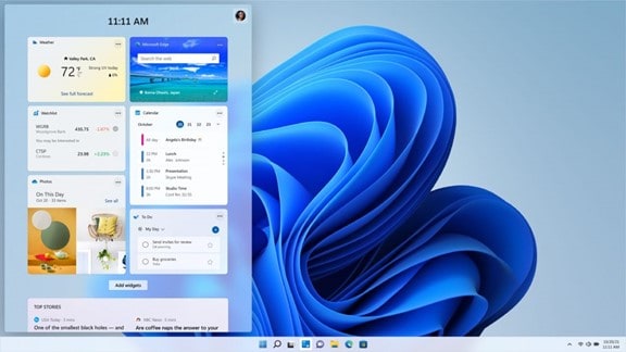Modern Windows 11 desktop interface showcasing productivity and security features, suitable for business and personal use.