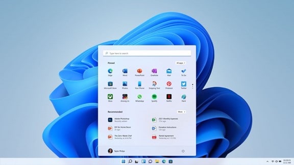 Modern Windows 11 desktop with intuitive interface and productivity apps, ideal for small business IT solutions.
