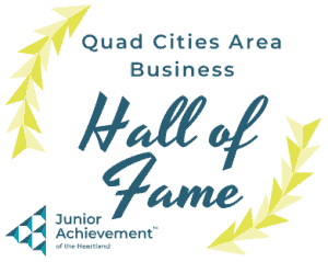 Recognition award for outstanding achievements in the Quad Cities business community, celebrating excellence and leadership in the industry.
